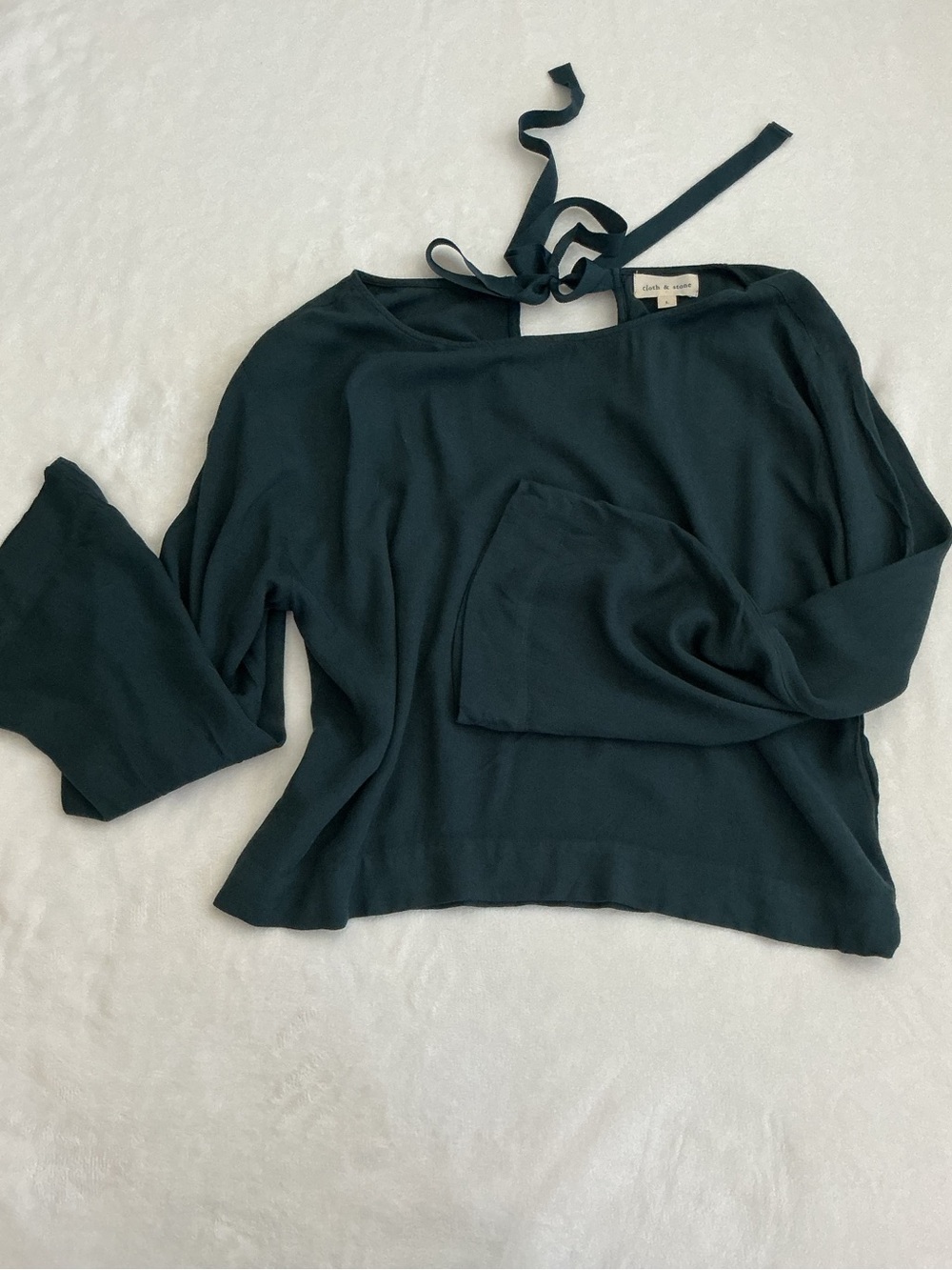 cloth & stone Teal Tie-Back Long Sleeve Top